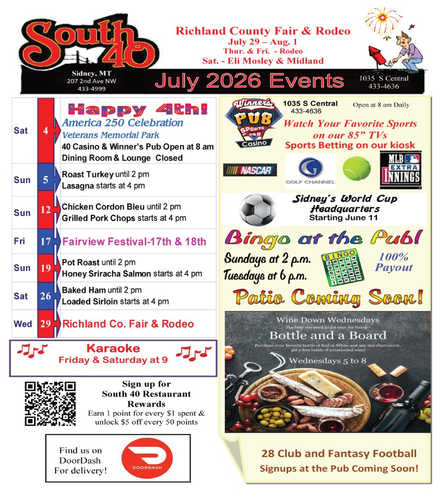 Winner's Pub Events Calendar